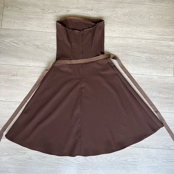 Vintage Charlotte Russe Strapless Brown A-Line Dress - Picture 5 of 10